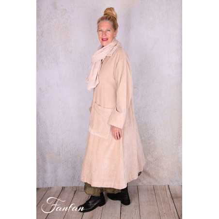 Les Ours Manteau Lowen Velours Ras Rose