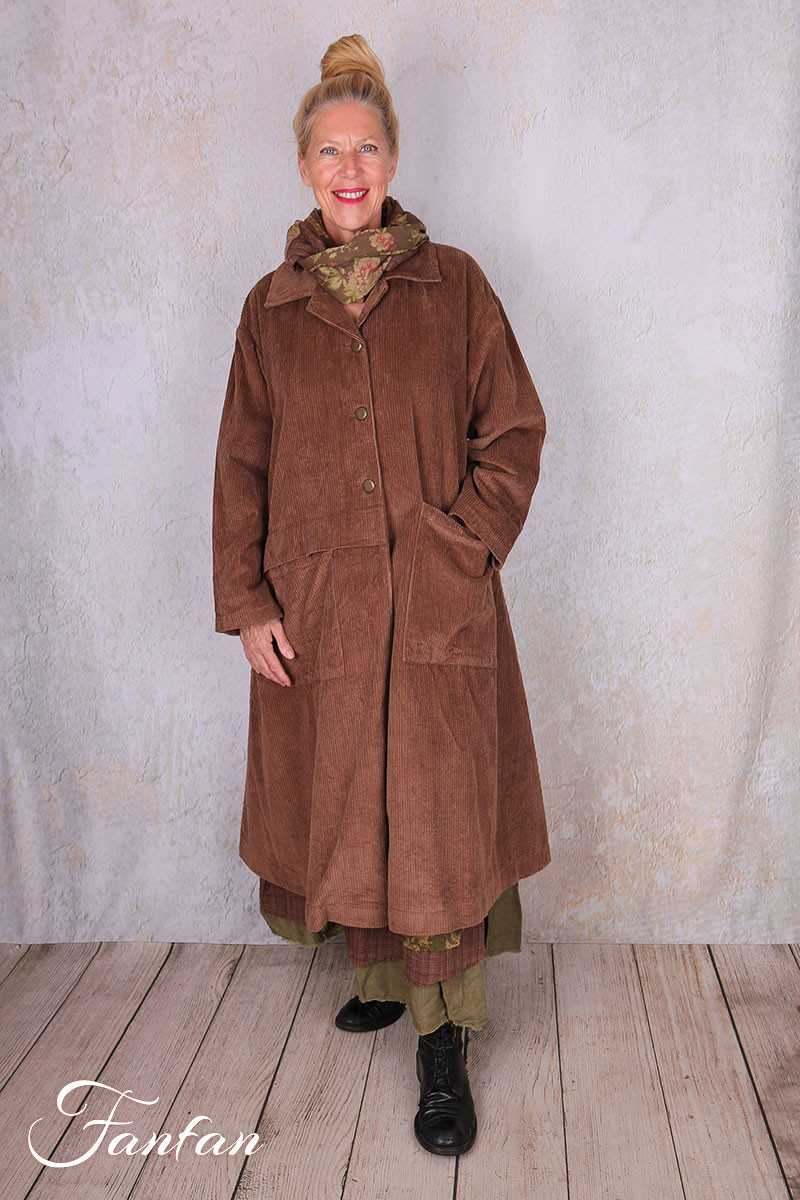 Les Ours Manteau Lowen Velours Côtelé Bois de Rose