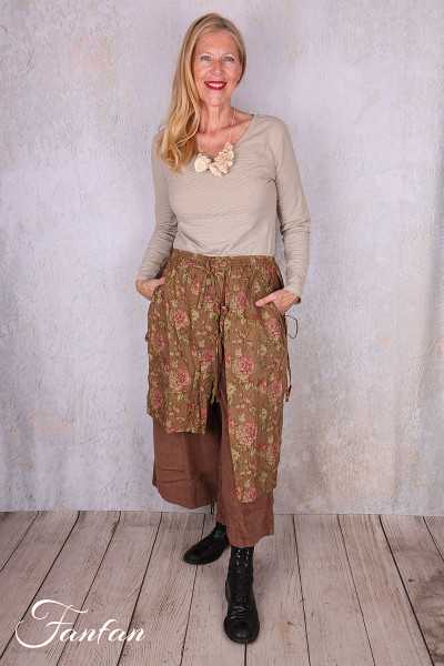 Les Ours Pantalon Lorea Gros Velours Bois de rose en Coton