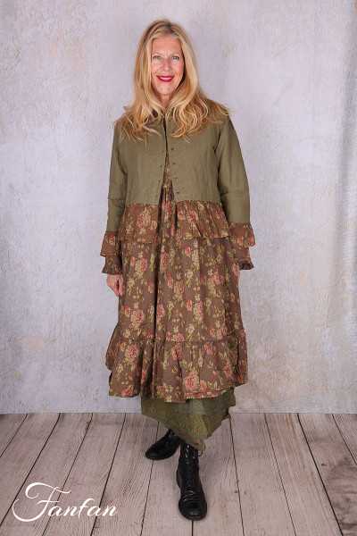 Les Ours Robe Melo Popeline Havane Fleurs