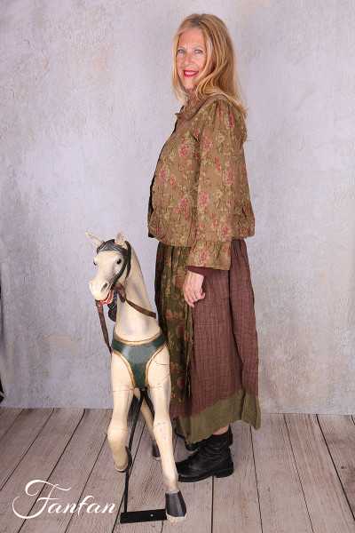 Les Ours Veste Mathis Popeline Fleurs Cognac