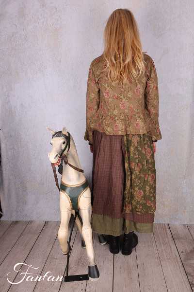 Les Ours Veste Mathis Popeline Fleurs Cognac