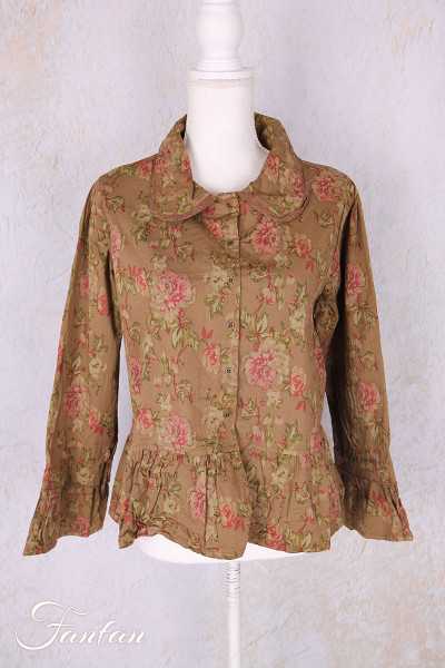 Les Ours Veste Mathis Popeline Fleurs Cognac