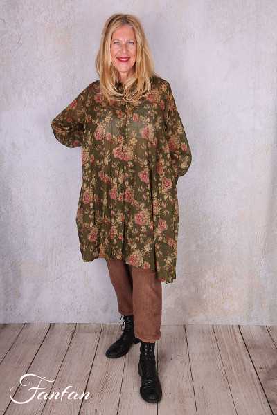 Les Ours Chemise Camila Mousse Fleurs en Coton
