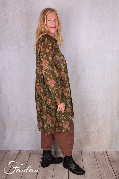 Les Ours Chemise Camila Mousse Fleurs en Coton