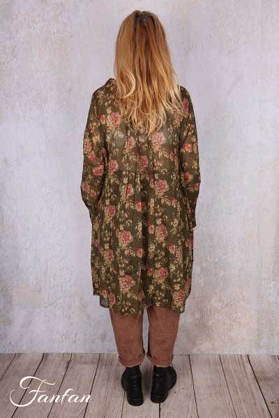 Les Ours Chemise Camila Mousse Fleurs en Coton