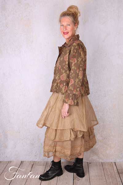 Les Ours Veste Mathis Popeline Havane Fleurs