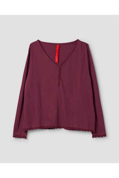 Ewa I Walla T-Shirt Dawn 44170 Dark Plum Baumwolle