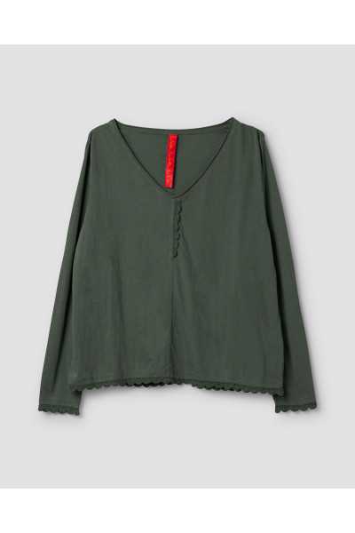 Ewa I Walla Tee-Shirt Dawn 44170 Forest Green Coton