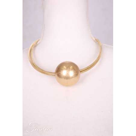 Collier ras du cou double cordon avec grosse boule or
