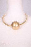 Collier ras du cou double cordon avec grosse boule or