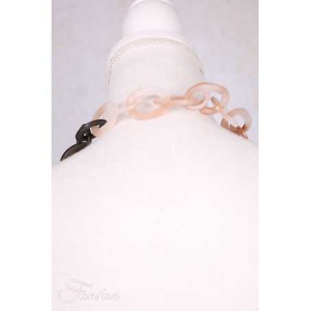 Collier ras du cou anneaux dégradés noir et nacre