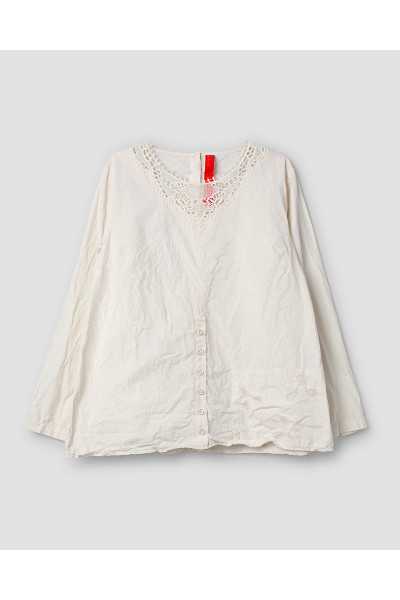Ewa I Walla Bluse Lii 44156 Bone Baumwolle