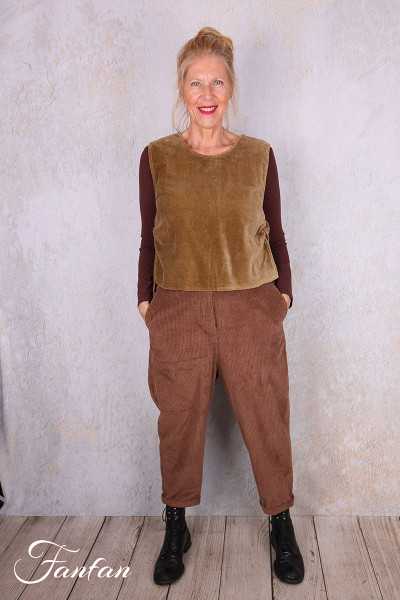 es Ours Pantalon Gaston Gros Velours Bois de rose en Coton
