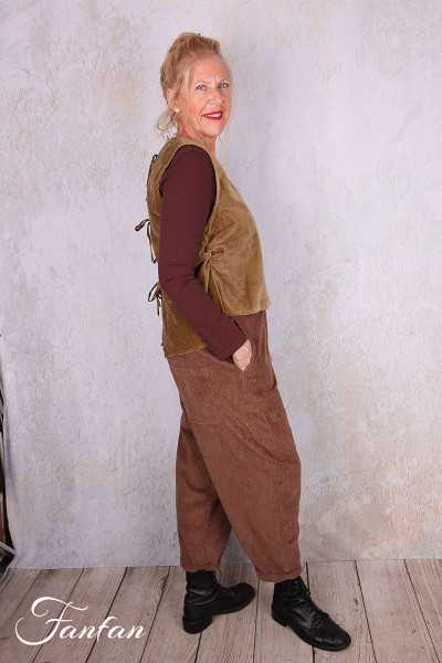 es Ours Pantalon Gaston Gros Velours Bois de rose en Coton