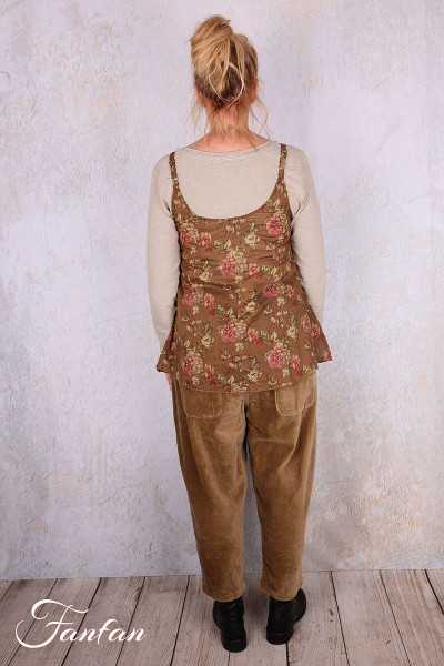 Les Ours Pantalon Gaston Velours Ras Cognac en Coton