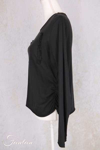 Ewa I Walla Tee-Shirt Janette 44171 Black Coton
