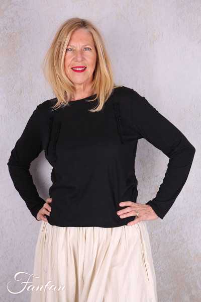 Ewa I Walla Tee-Shirt Janette 44171 Black Coton
