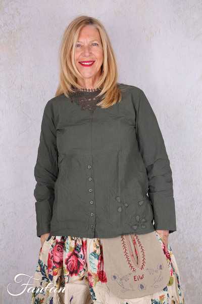 Ewa I Walla Blouse Lii 44156 Forest Green Coton