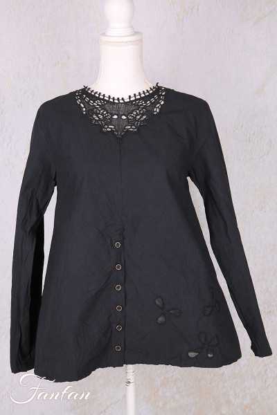 Ewa I Walla Blouse Lii 44156 Black Coton