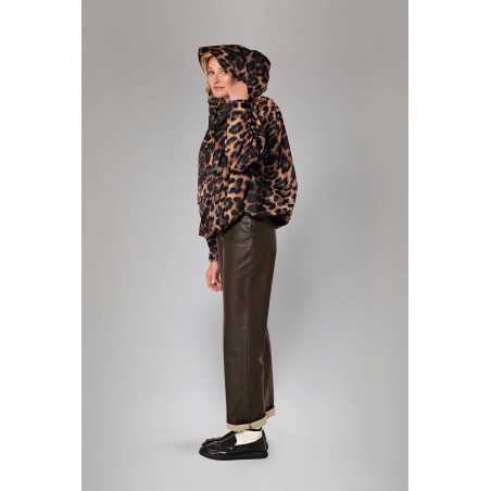 Anorak Dark Leopard – Rainkiss, anorak imperméable à motif léopard en polyester recyclé