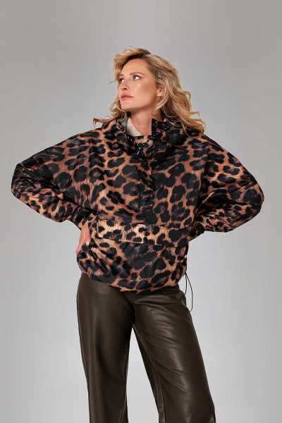 Anorak Dark Leopard – Rainkiss, anorak imperméable à motif léopard en polyester recyclé