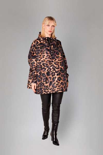 Dark Leopard Anorak – Rainkiss, waterproof leopard print anorak made from recycled polyester