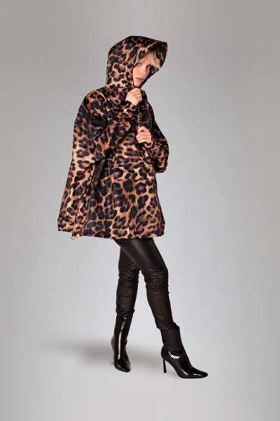 Dark Leopard Anorak – Rainkiss, waterproof leopard print anorak made from recycled polyester