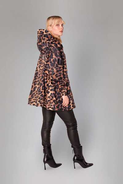 Anorak Dark Leopard – Rainkiss, anorak imperméable à motif léopard en polyester recyclé
