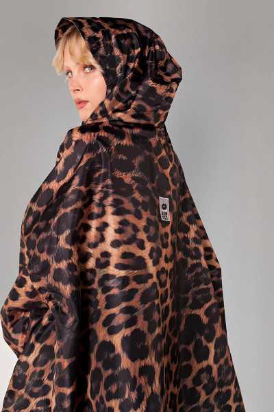 Anorak Dark Leopard – Rainkiss, anorak imperméable à motif léopard en polyester recyclé