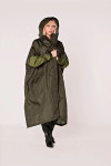 Manteau de pluie Herringbone – Rainkiss, manteau imperméable à motif chevron vert et noir en polyester recyclé