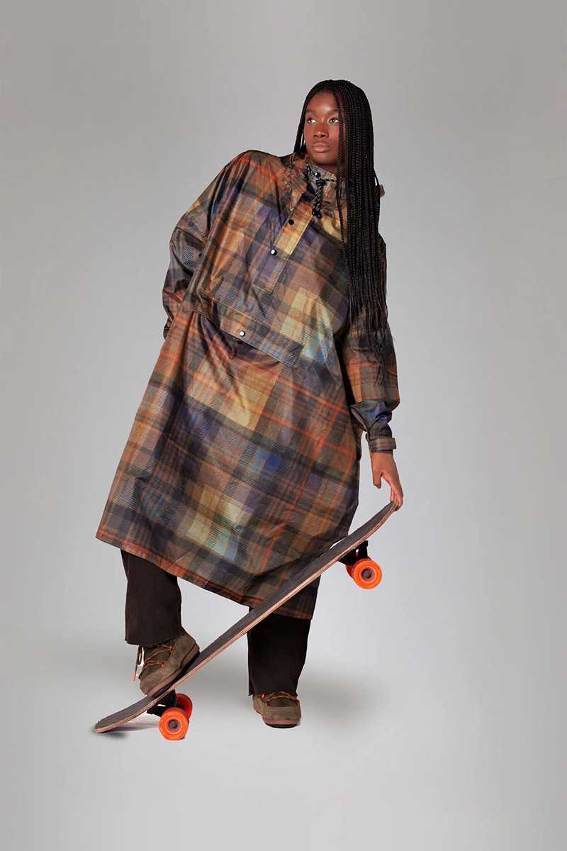 Manteau de pluie Tartan – Rainkiss, manteau imperméable à motif tartan en polyester recyclé