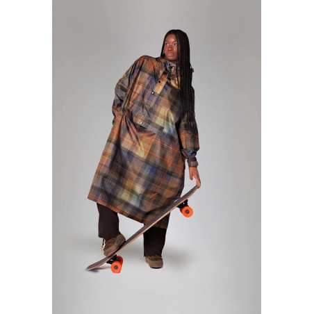Manteau de pluie Tartan – Rainkiss, manteau imperméable à motif tartan en polyester recyclé