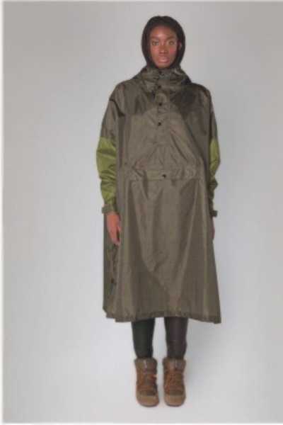 RainKiss Rain Poncho Herringbone Green