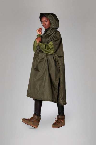 RainKiss Rain Poncho Herringbone Green