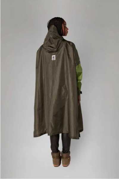 RainKiss Rain Poncho Herringbone Green