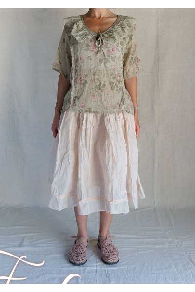 Les Ours Chemise Niki Fleurs Verveine voile de coton
