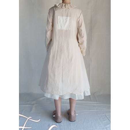 Les Ours Veste longue Mina stripe rose en coton