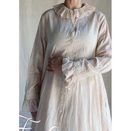 Les Ours Veste longue Mina stripe rose en coton