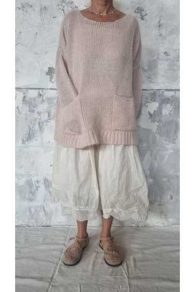 Les Ours Pull Abeliau rose maille