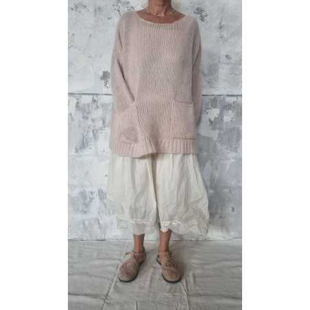 Les Ours Pull Abeliau rose maille