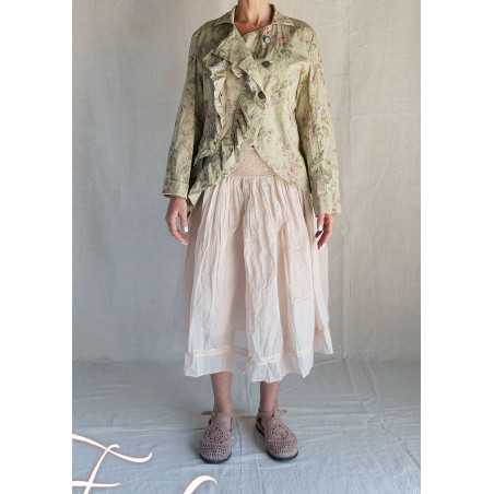 Les Ours Veste Anethi Fleurs verveine en popeline