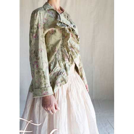 Les Ours Veste Anethi Fleurs verveine en popeline