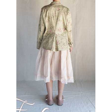 Les Ours Veste Anethi Fleurs verveine en popeline