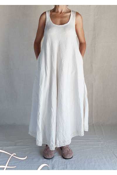 Les Ours Robe Calanga écru coton et lin