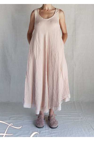 Les Ours Robe Calanga Blush coton et lin