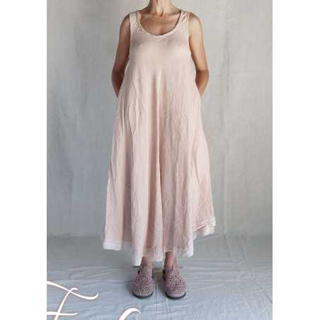 Les Ours Robe Calanga Blush coton et lin