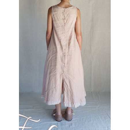 Les Ours Robe Calanga Blush coton et lin