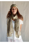 Les Ours Echarpe Pauline verveine fleurs coton
