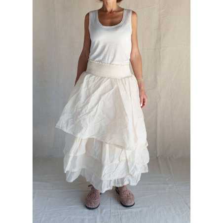Les Ours Jupon Madeleine écru organza de coton